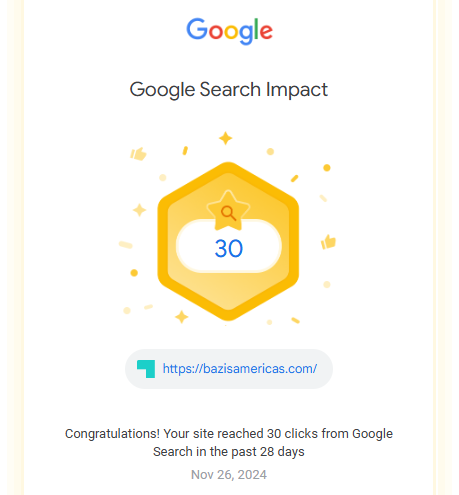 продвижение сайта в Гугле США, первые клики в поисковой выдаче Google
